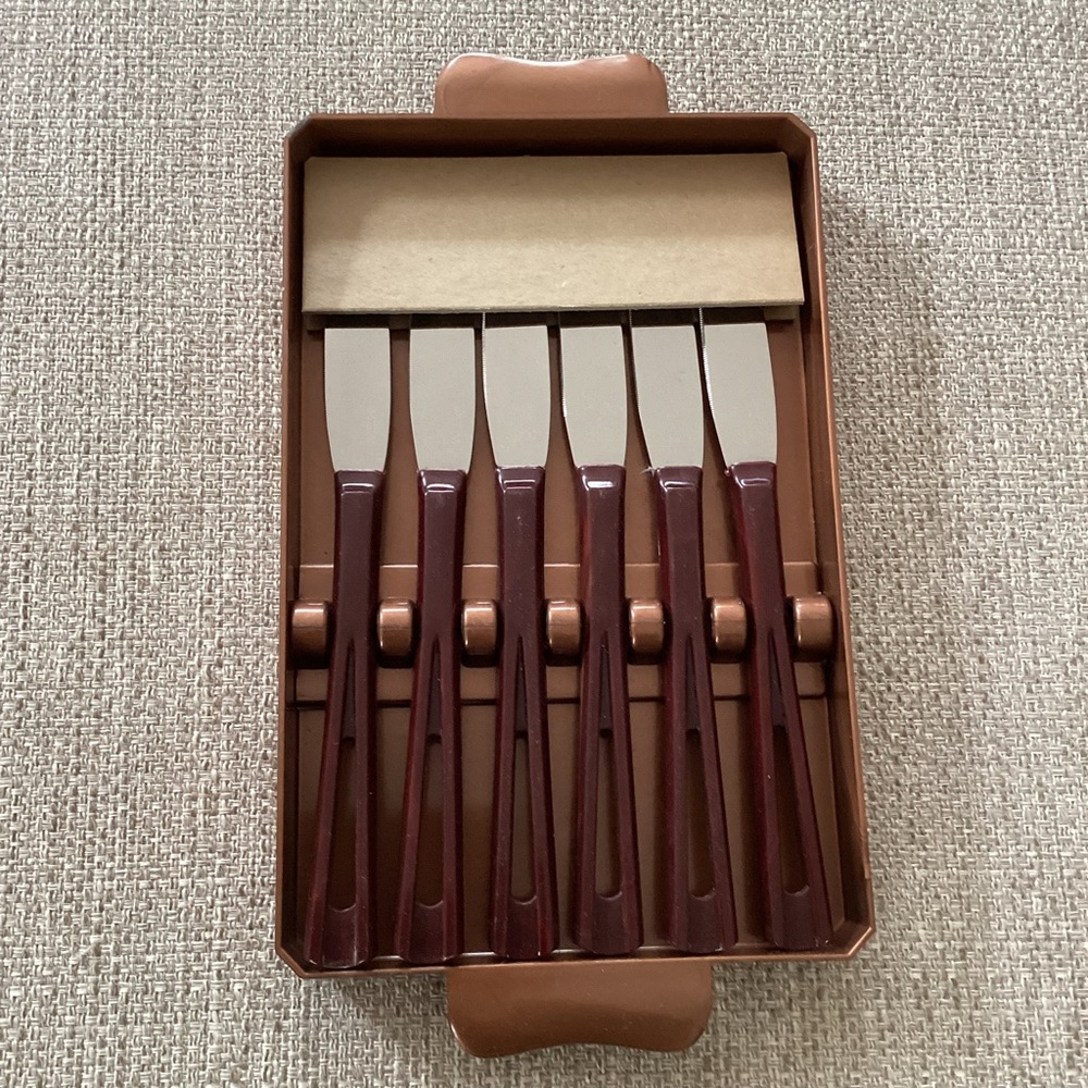 Vintage Stanhome Stainless Knives with Bakelite handles Set of 6 MCM